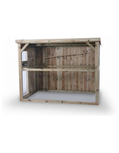 Voldux Volière R4 Deurtje Links Bouwpakket - Vogelverblijven - 250x150x190 cm Naturel