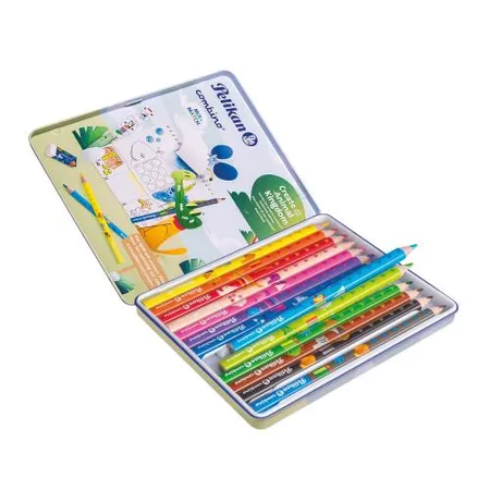 Pelikan Combino Set 12 Buntstifte + 1 Bleistift, im Metalletui