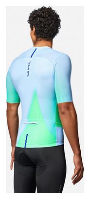 Maillot Manches Courtes Unisexe Van Rysel Racer 2 Bleu Clair/Vert