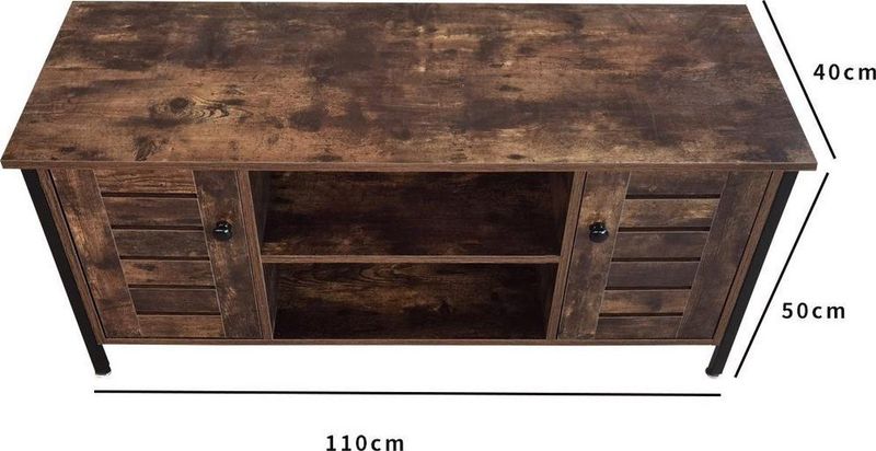 Stoer - Tv Meubel Kast - Bruin - Hout - 110 cm Breed