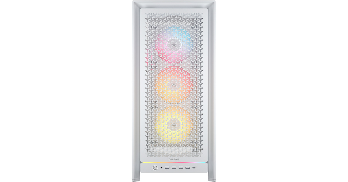 CorsairFRAME 5000D RS ARGB midi tower behuizing  (Wit | 4x USB-A | 1x USB-C | RGB | Tempered Glass, Tweedekans)