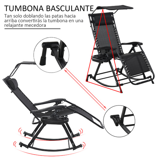 Cadeira de balanço Outsunny 84a-080v01bk