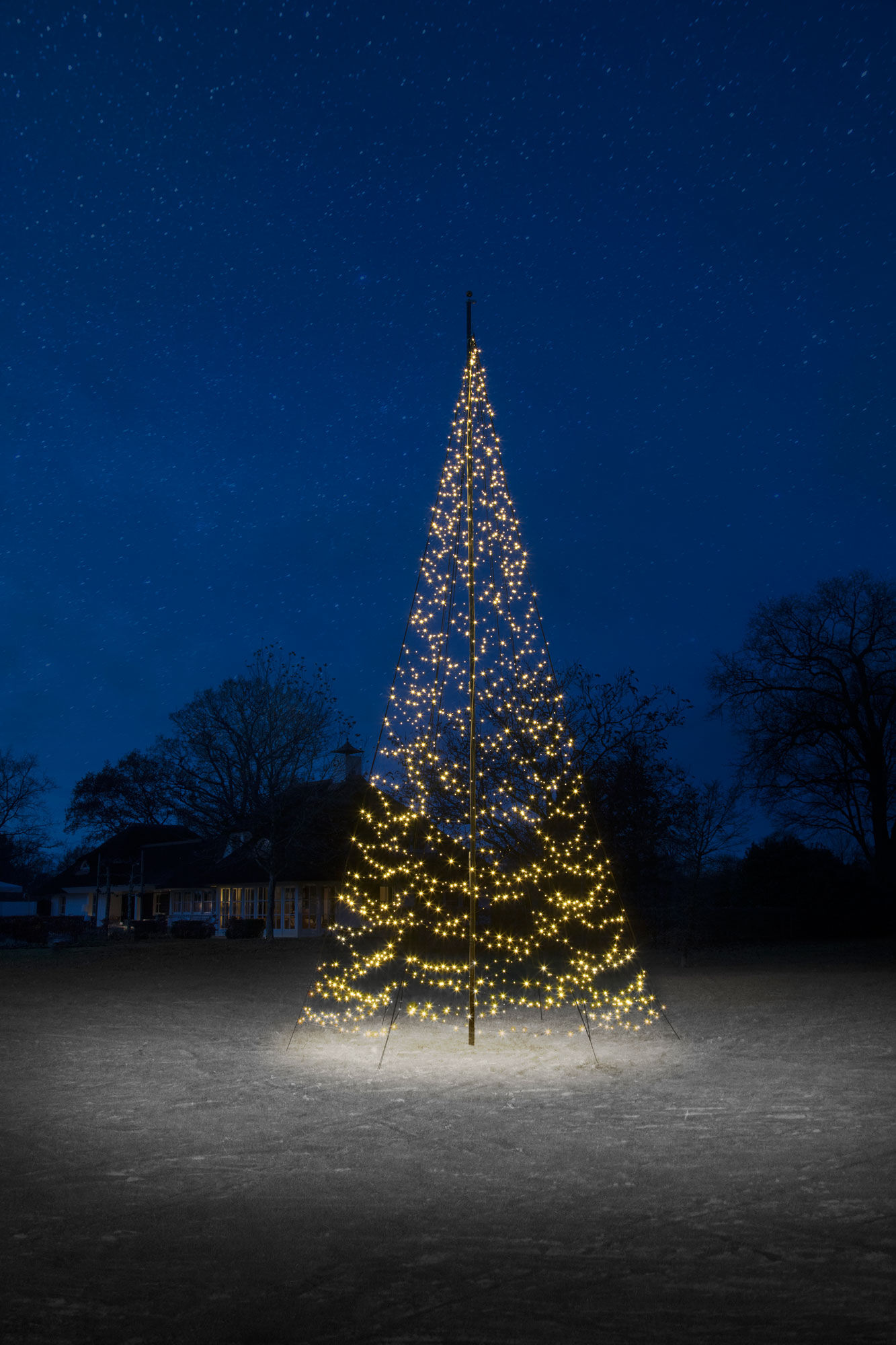 Fairybell - Vlaggenmast kerstboom - 1500 - Warm wit - 800 cm