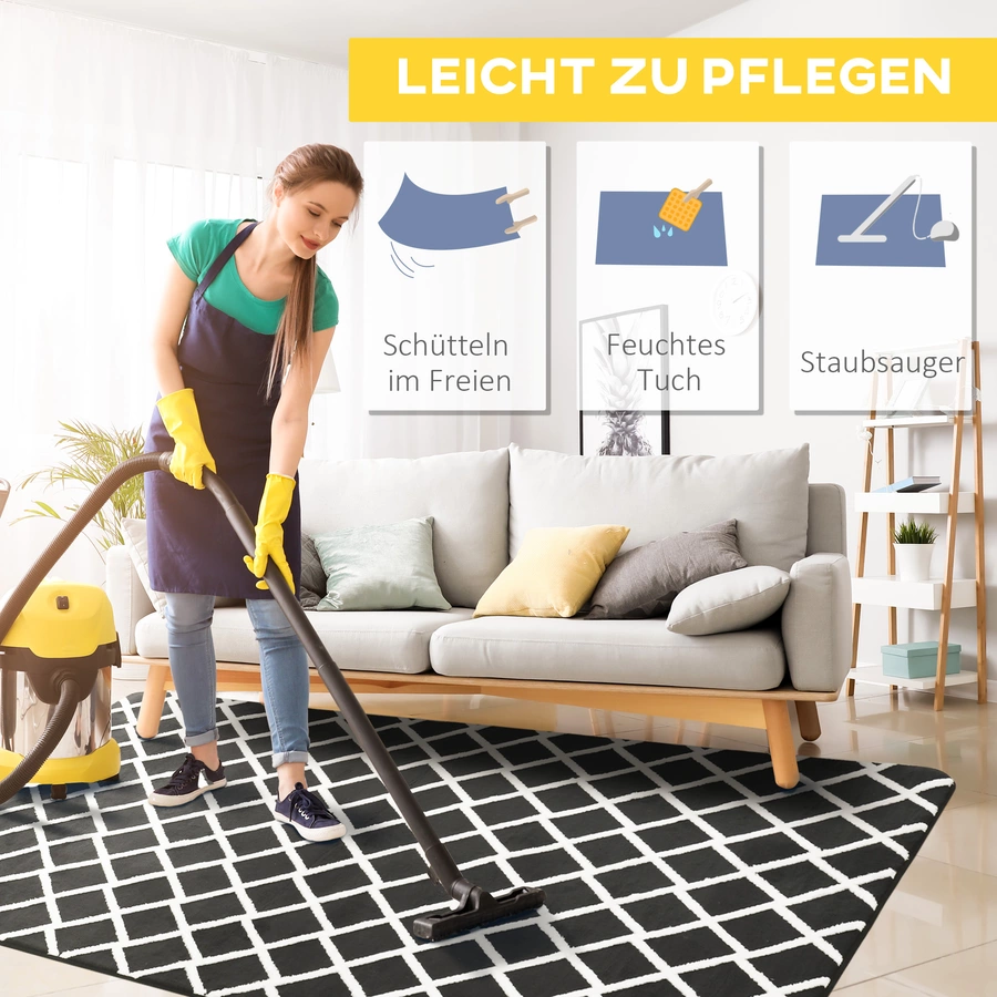 HOMCOM Teppich mit Gleitsicherheit grau
