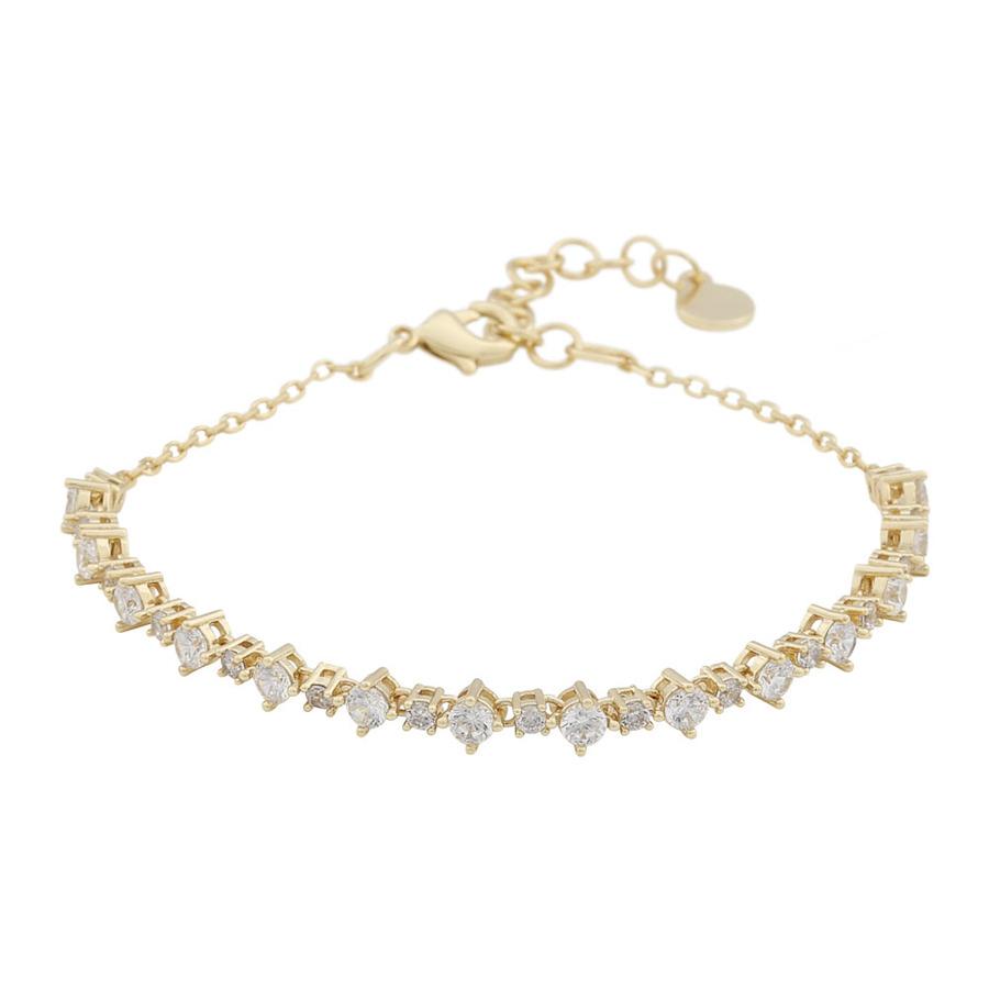 Snö Of Sweden Copenhagen Small Stone Bracelet Gold/Clear 16-18,5cm