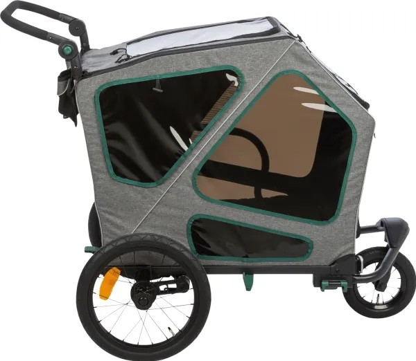 Trixie Bicycle trailer, M: 71 × 95 × 85/138 cm, grey/sage