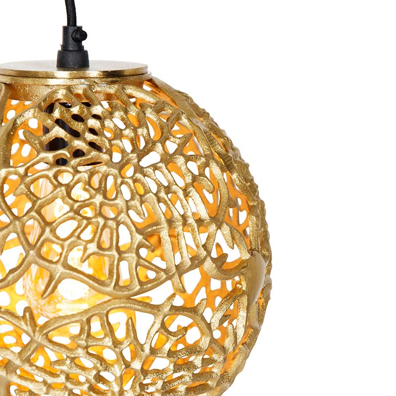 Art deco hanglamp goud met zwart - Maro
