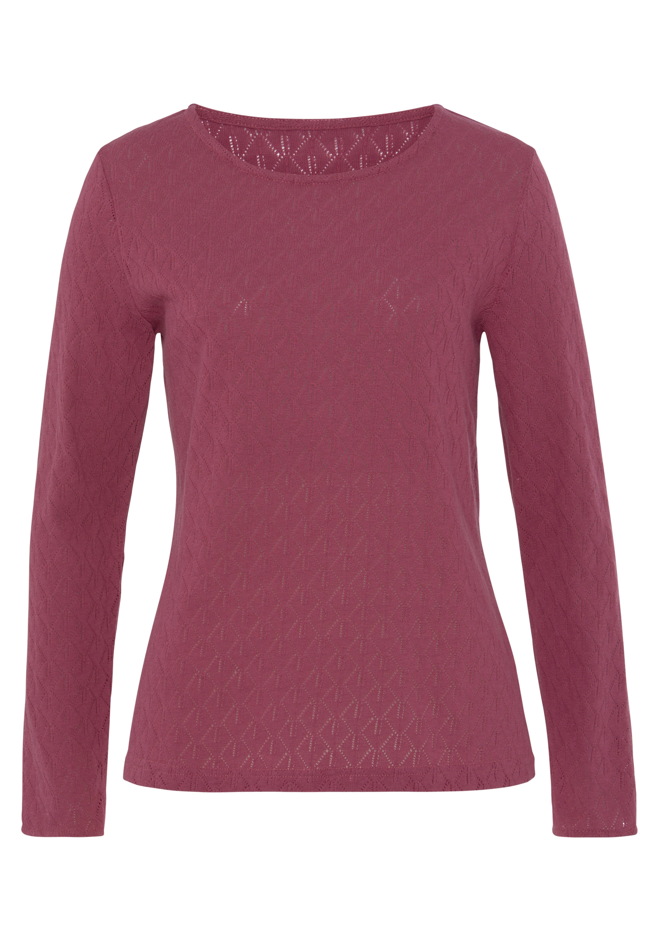 Vivance Langarmshirt »mit modischem Ajour-Muster« 2er-Pack,  aus weichem Baumwollstrick