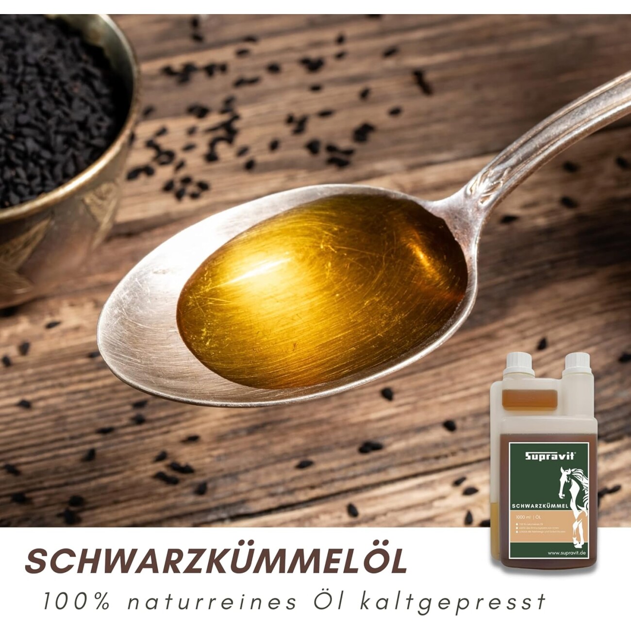 Supravit Schwarzkümmelöl 1000ml flüssig für Perde