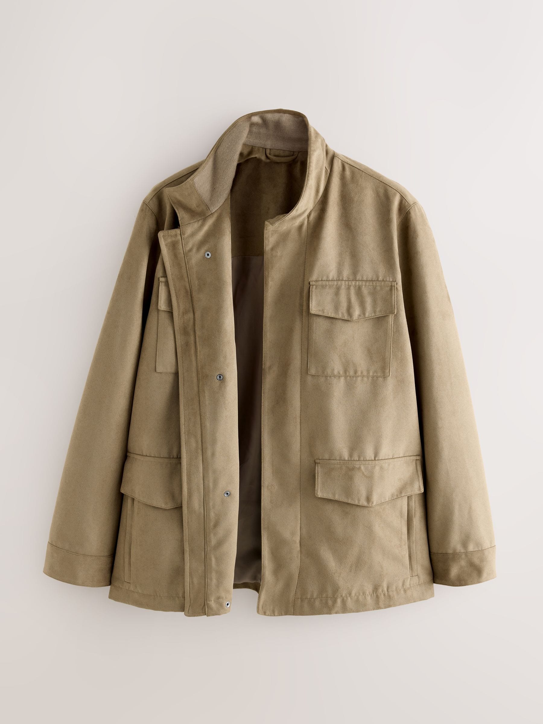 Lichtbruin - Faux Suede Four Pocket Jacket