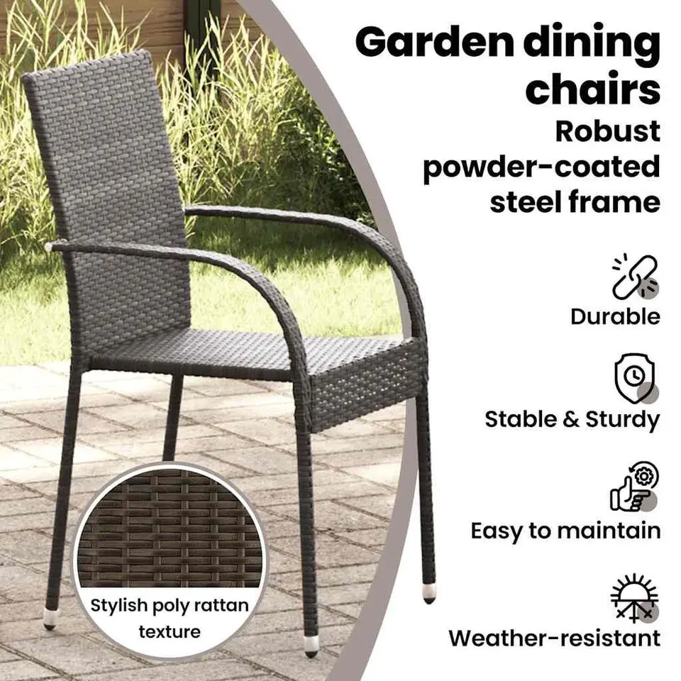 vidaXL - Stapelbare Stoel - Bruin - Poly rattan