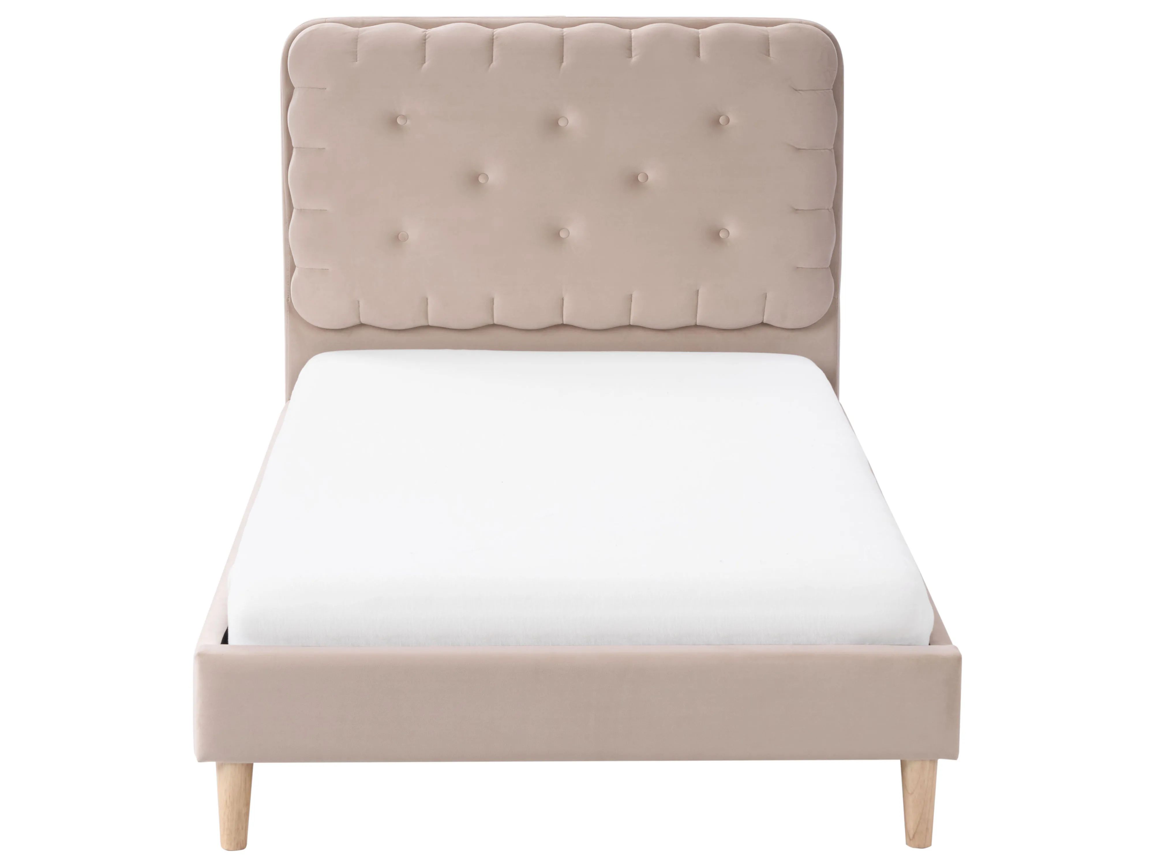 Bed Fluweel CORSAINT 90 x 200 cm Beige