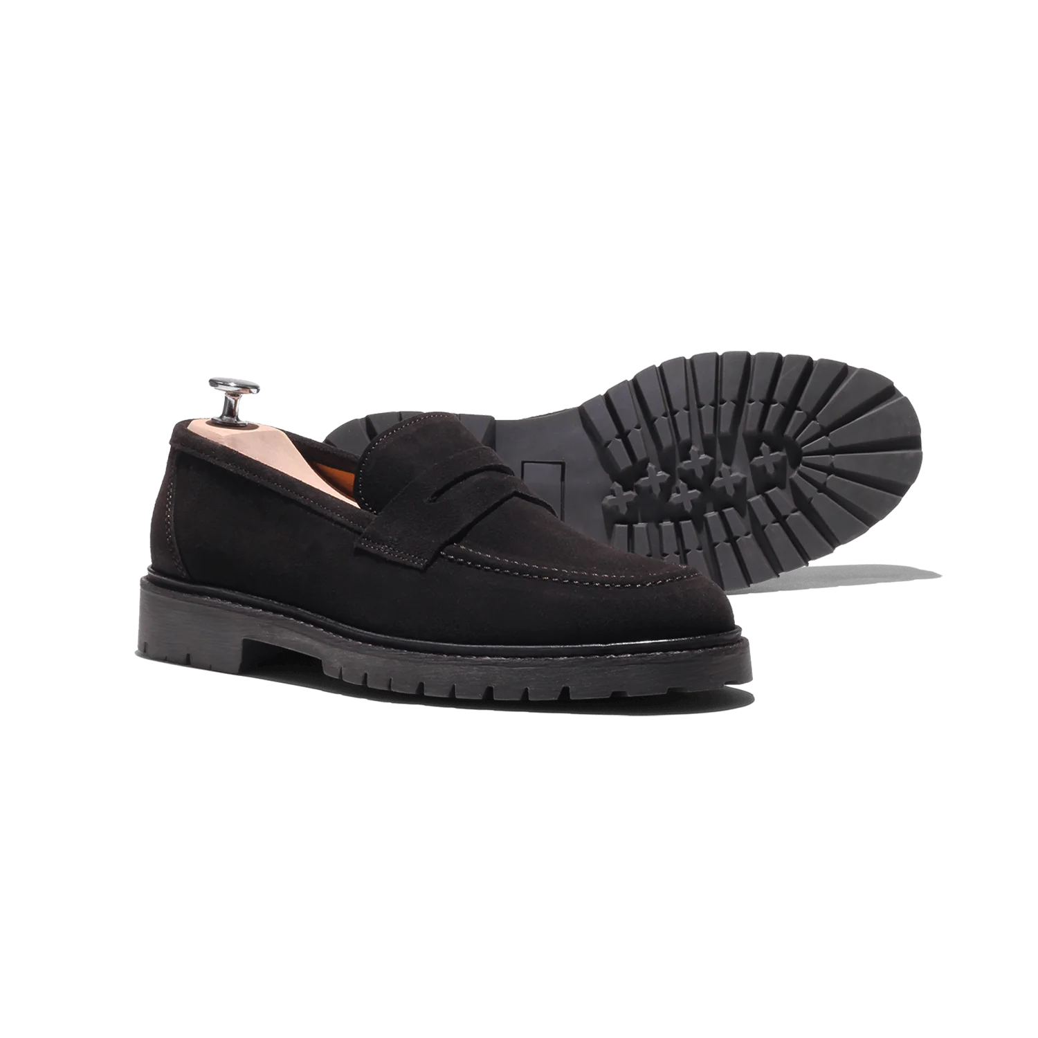 Mika-Mocassin en velours marron