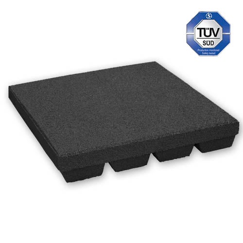 Rubbertegel 75 mm - 50 x 50 cm - Zwart