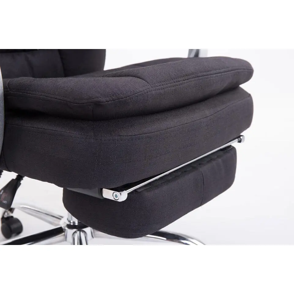 CLP Bureaustoel XL Troy chroom Frame - Stof - zwart