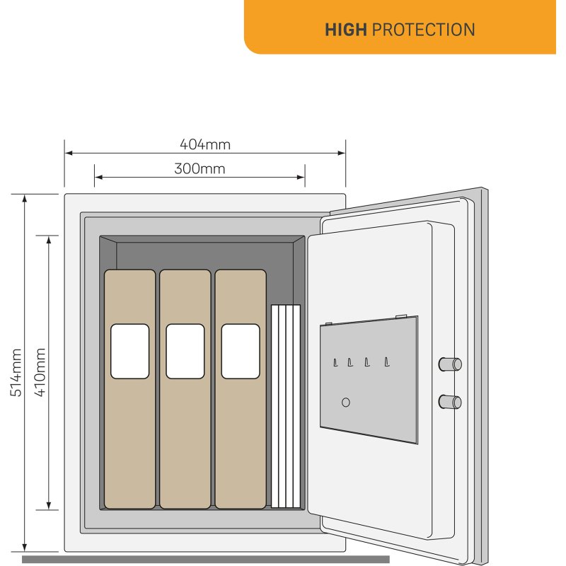 Coffre-fort Protection High Sécurité Ignifugé 36.9 L  - serrure électronique Yale