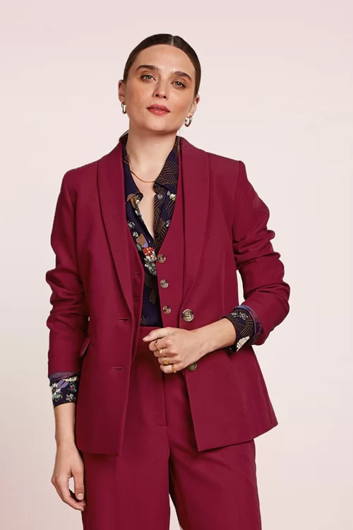 King Louie Brooke Marple blazer in rumba rood