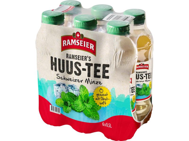 Ramseier Huus-Tee Minze 6 Stück x 0.5 l Kräutertee aus Minze mit Apfel- und Birnensaft