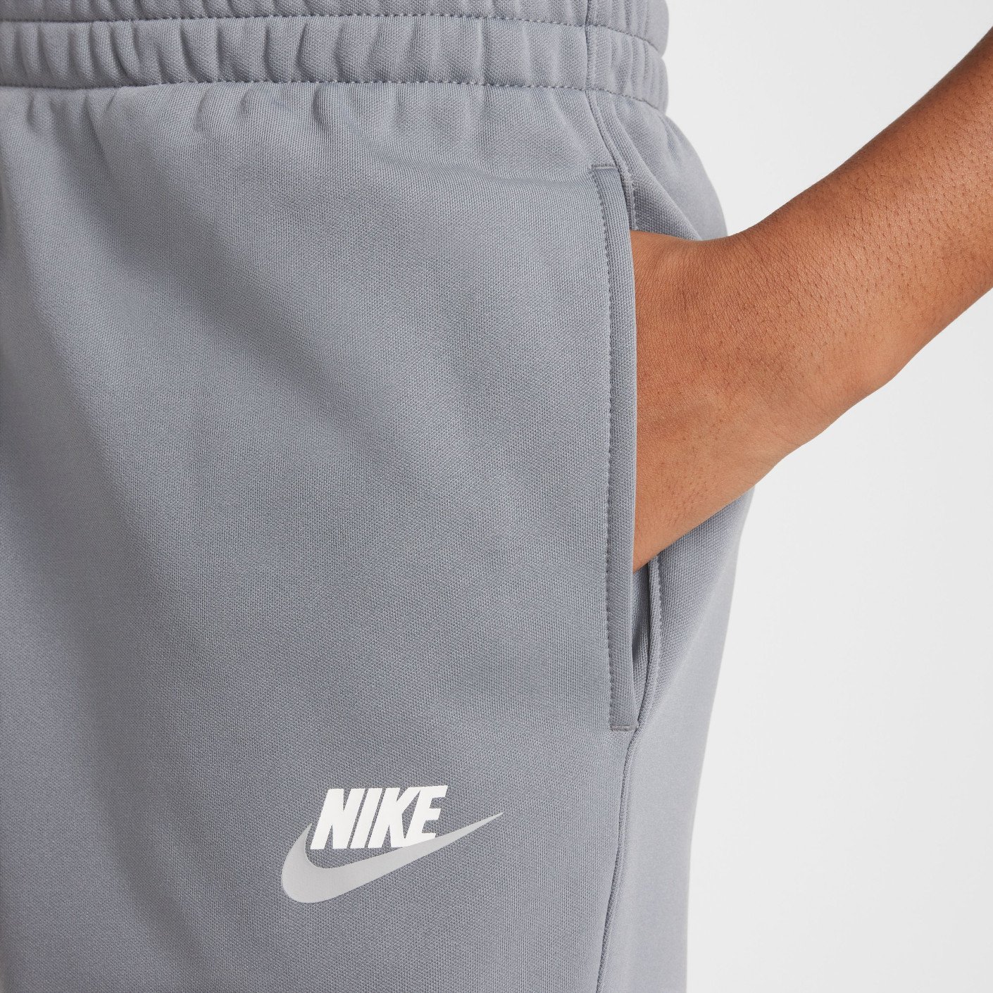 Nike Sportswear Big Logo Crew Trainingspak Kids Grijsblauw Wit Grijs