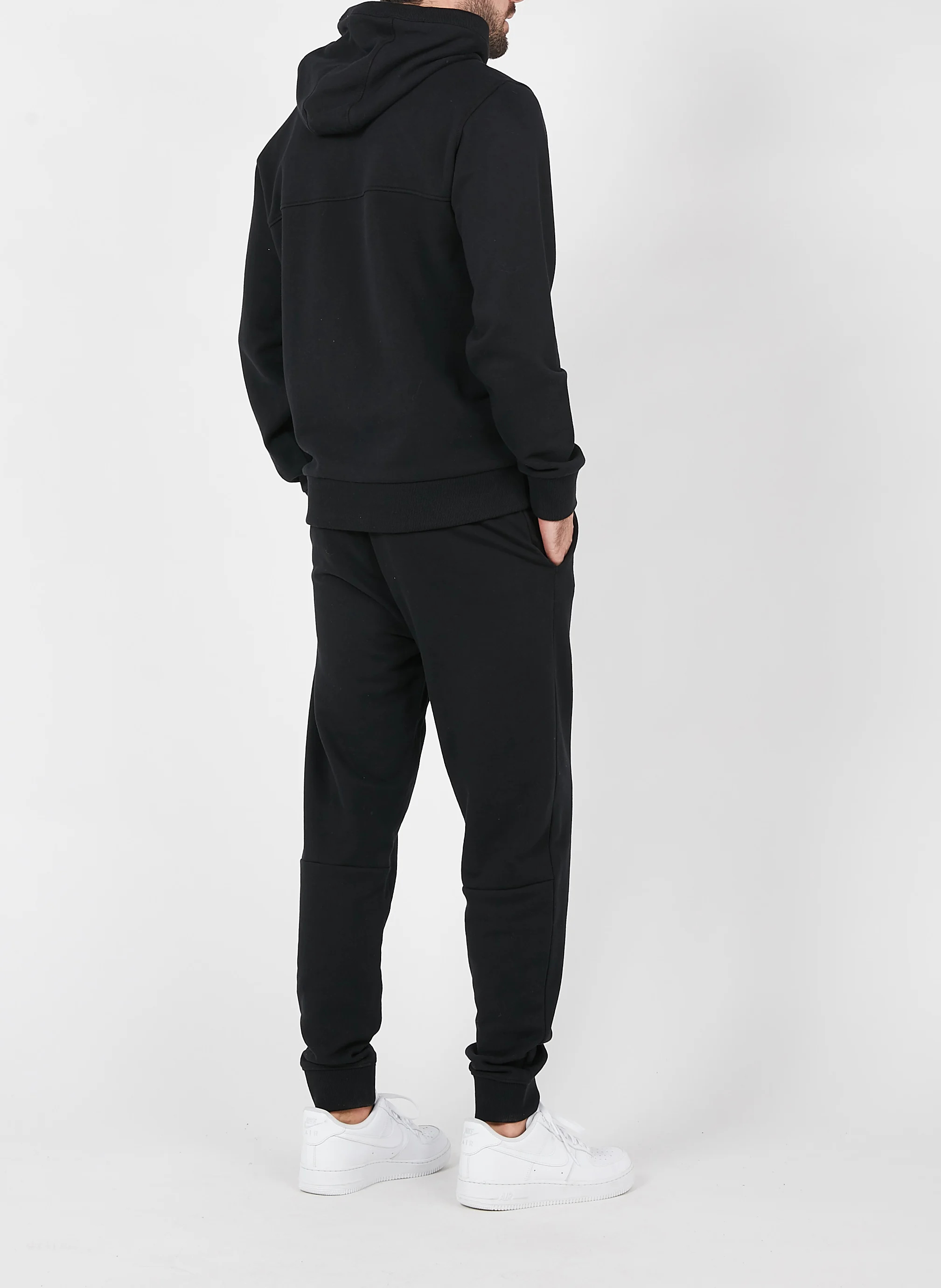 Sweat à capuche sérigraphié en coton organique | Noir