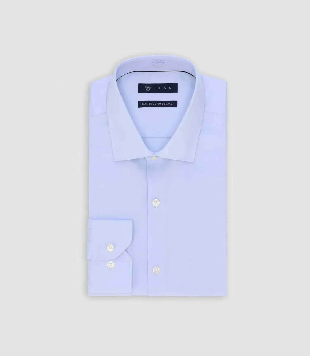 Chemise col italien ciel