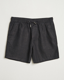 NN07 Gregor Linen Drawstring Shorts Black