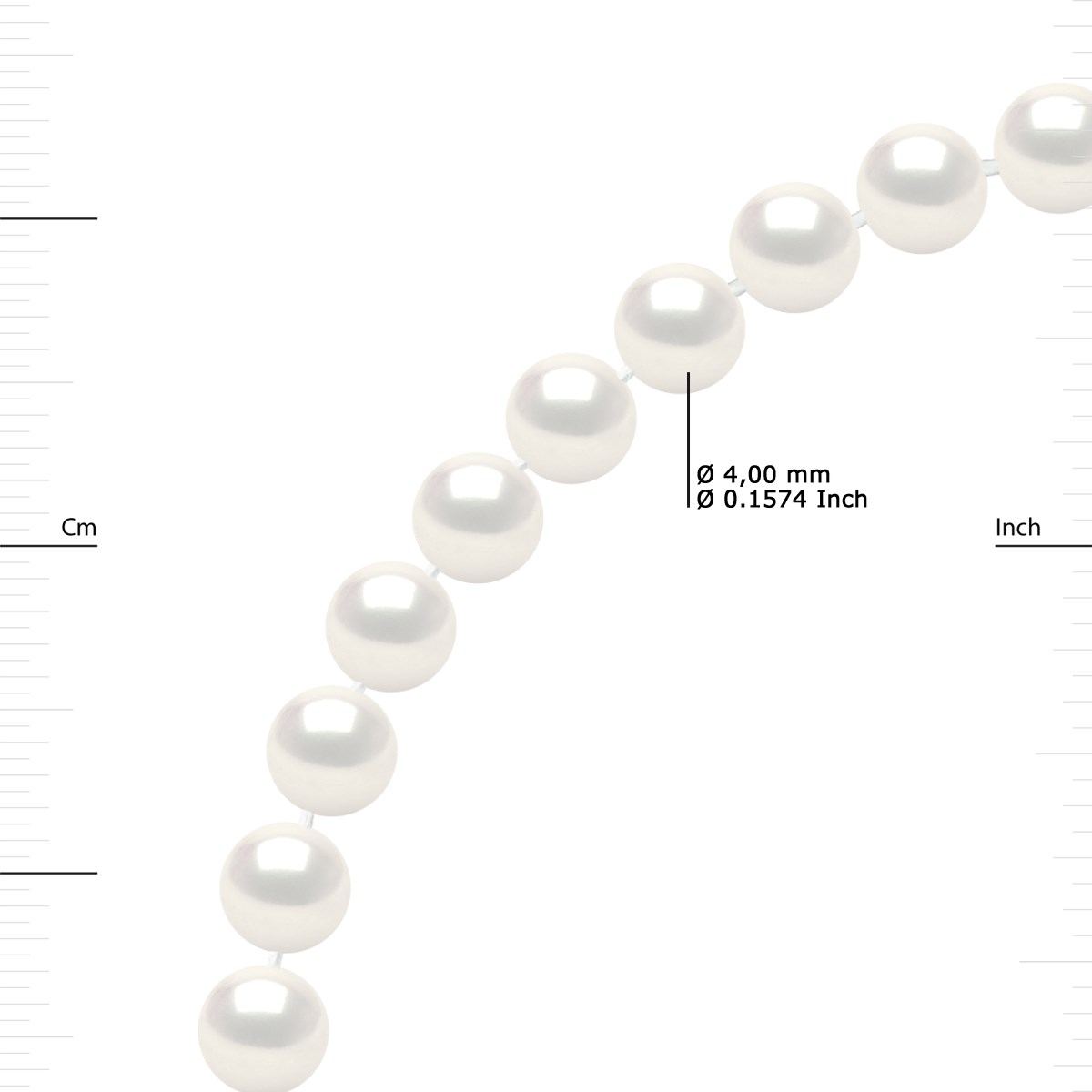 Sautoir OPERA Perles d'Eau Douce 4-5 mm Blanches Longueur 160 cm