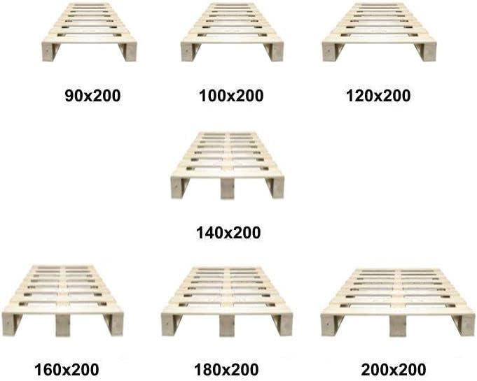 LIPA Bett Palettenbett 140 x 200 cm Massivholzbett Holzbett 140cm Holz Bettgestell (140x200)