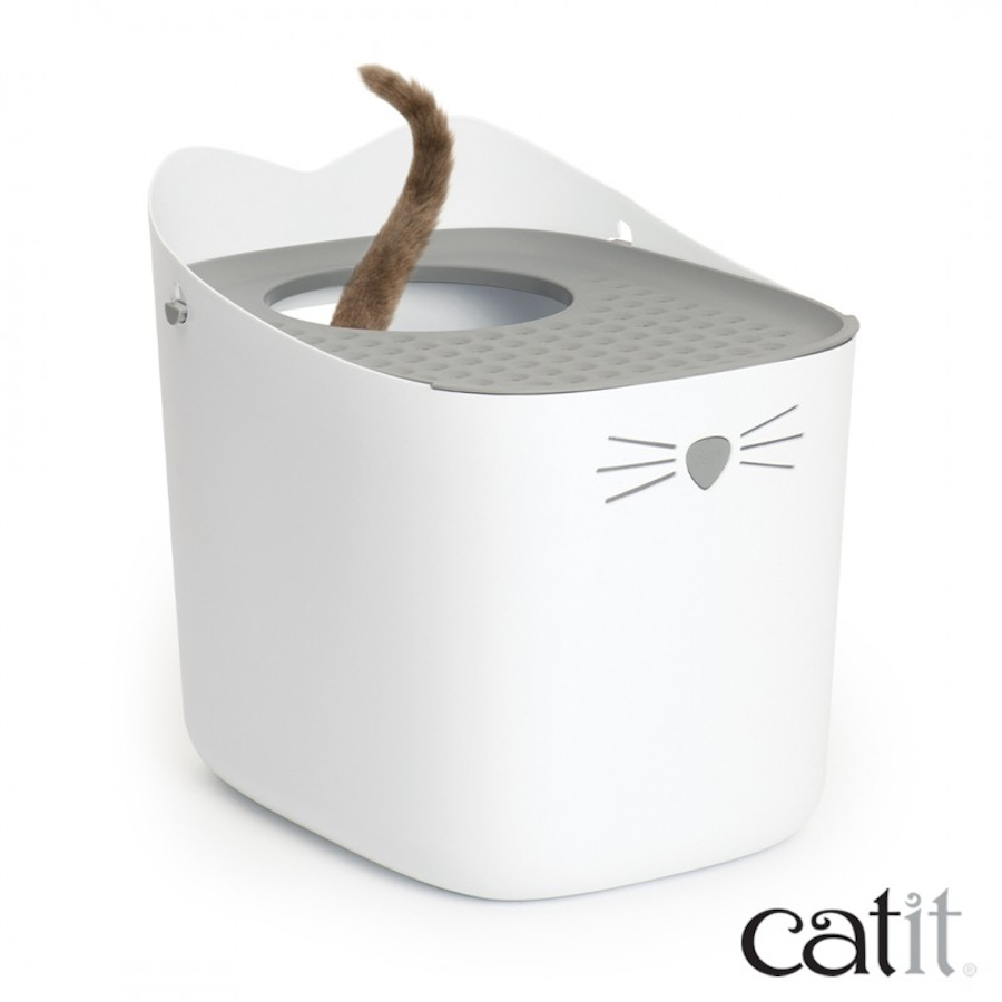 Caixa de areia branca Catit Pixi para gatos