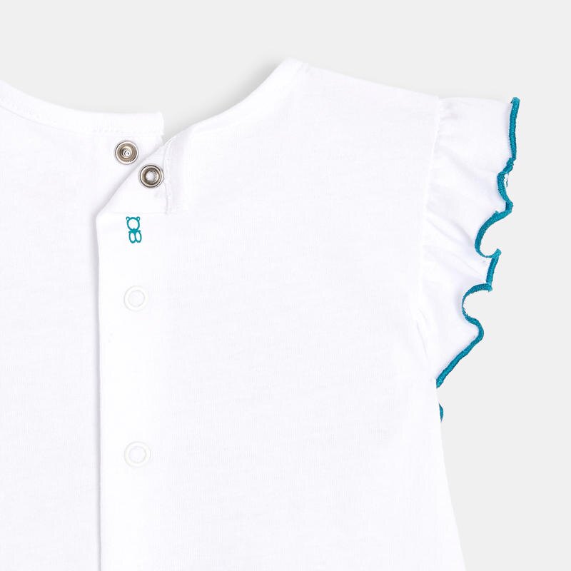 Pyjama court poissons blanc bébé fille Blanc