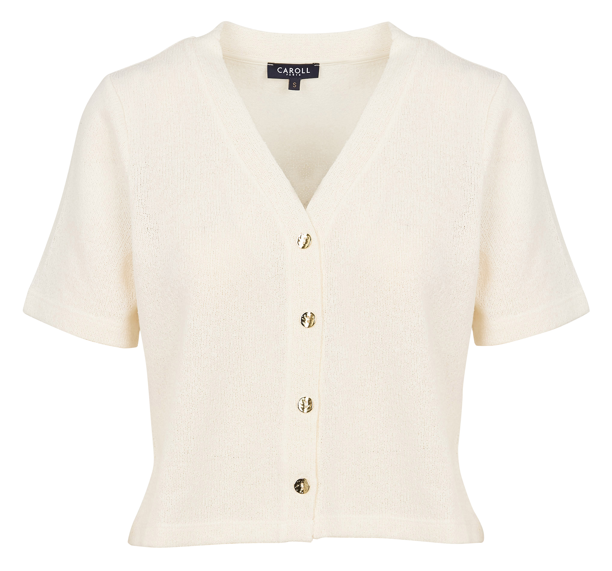 TVACANCES - Tee-shirt col V droit| Beige