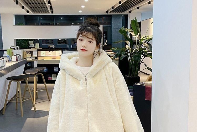 Acoustic Rain - Effen Bear Ear Hood Imitatiebont Ritsjack