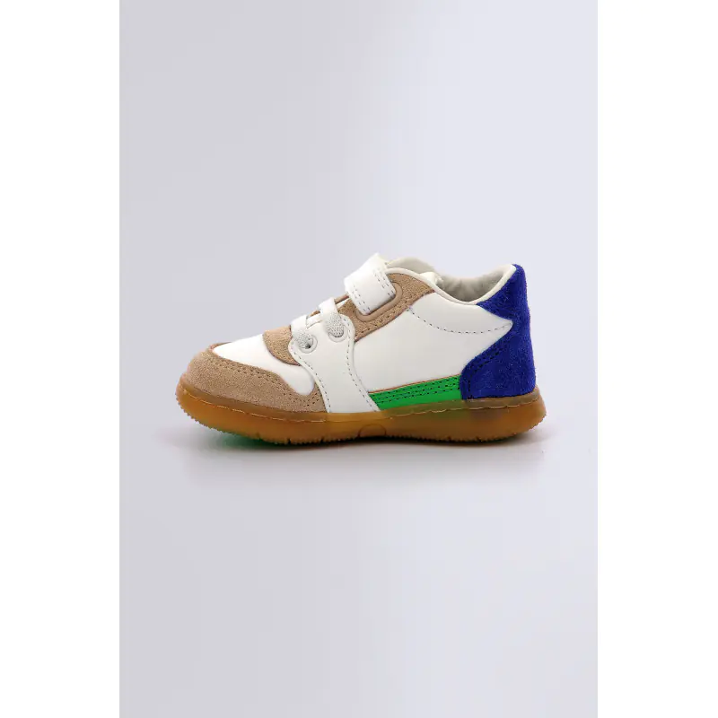 Kickbuvar Beige bleu vert BASKETS BASSES Synthétique Garçon