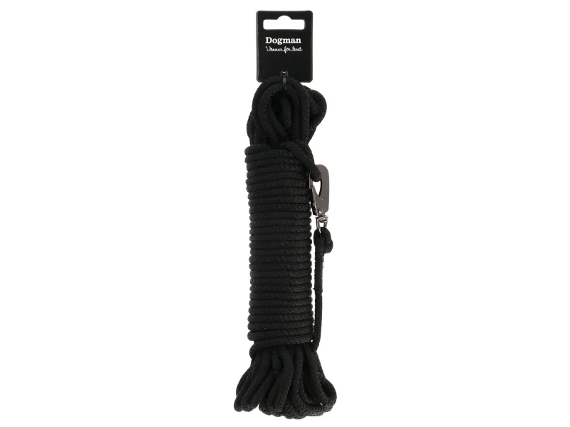 DOGMAN Flettet sporlin Iris Sort 15m 15m