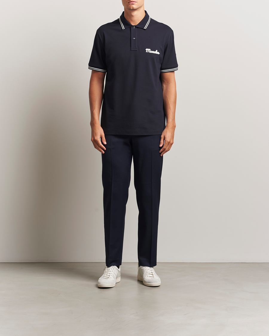 Moncler Vintage Logo Polo Navy