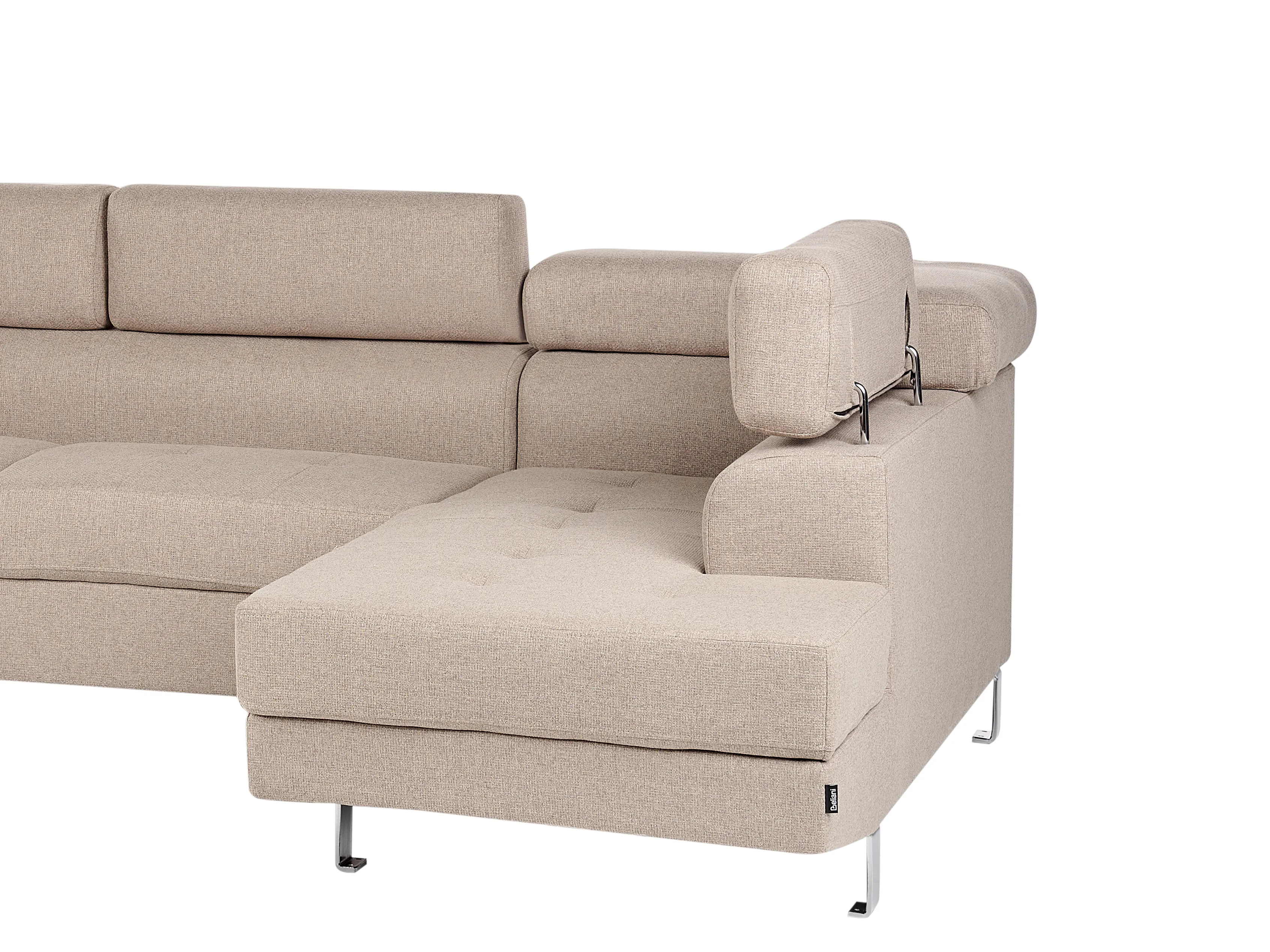 Hoekbank 5-zits NORREA Stof Beige linkszijdig
