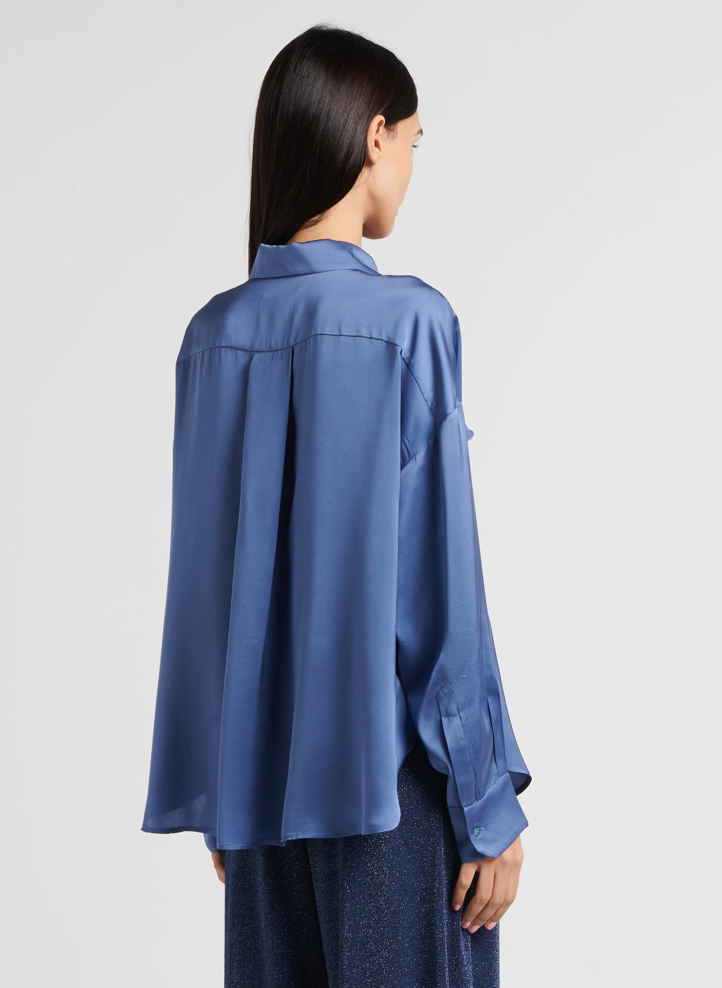 FUJITA - Chemise droite à volants en soie | Blanc