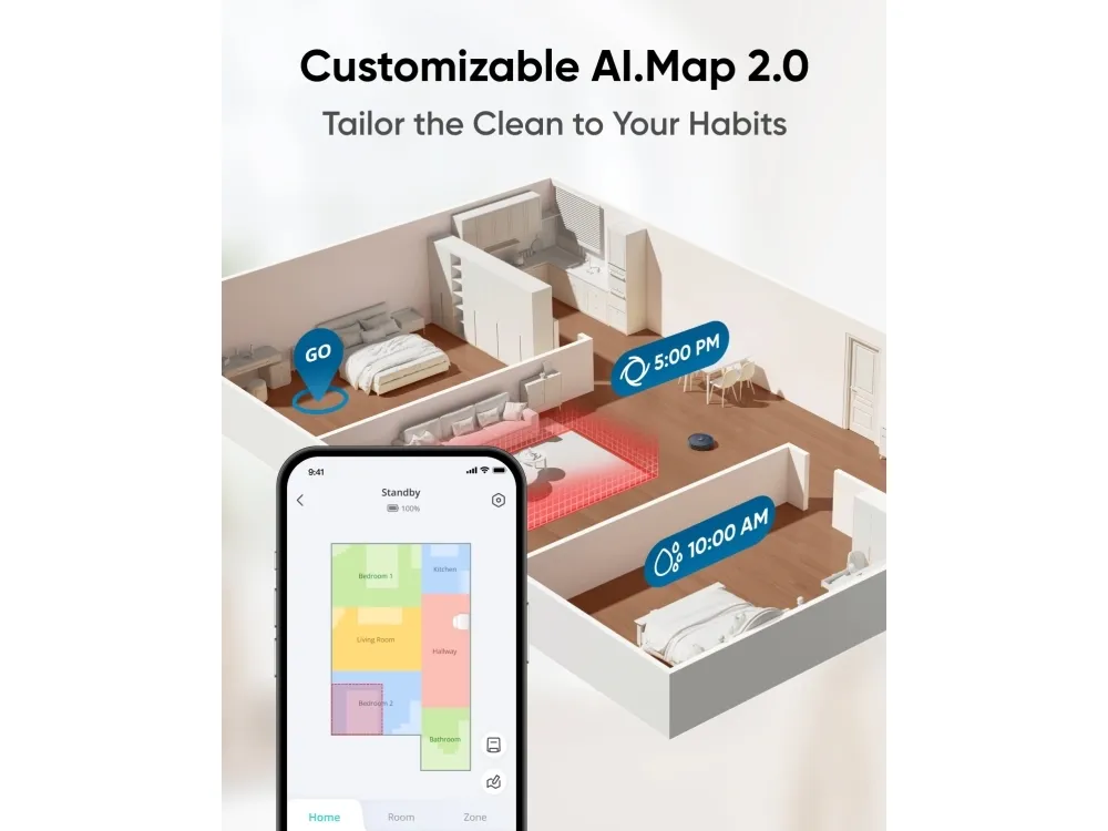 Eufy X10 Pro Omni, Sort, Rund, 2,5 L, 3 L, 113,5 mm, 327 mm