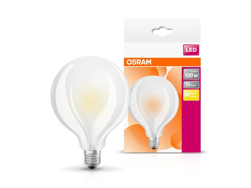 OSRAM Lampe Star Retrofit Globe, 12W, E27 Warmweiss LED-Lampe, klassische Ballform