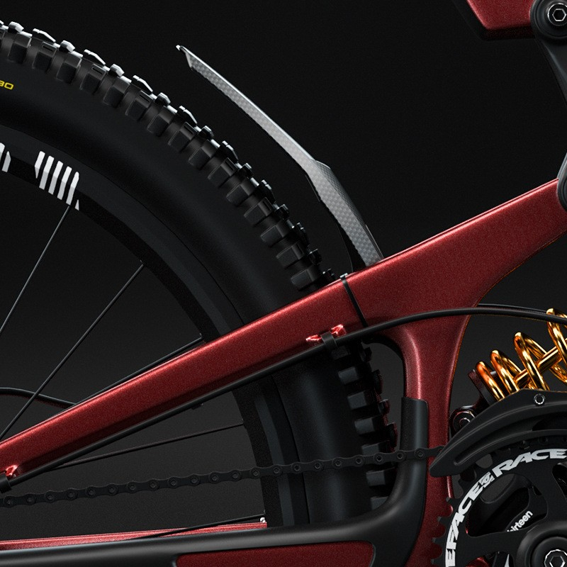(2-tlg. Set) Fahrrad Schutzblech Velo Radschutz für Vorder- und Hinterrad im Carbon Look - Schwarz