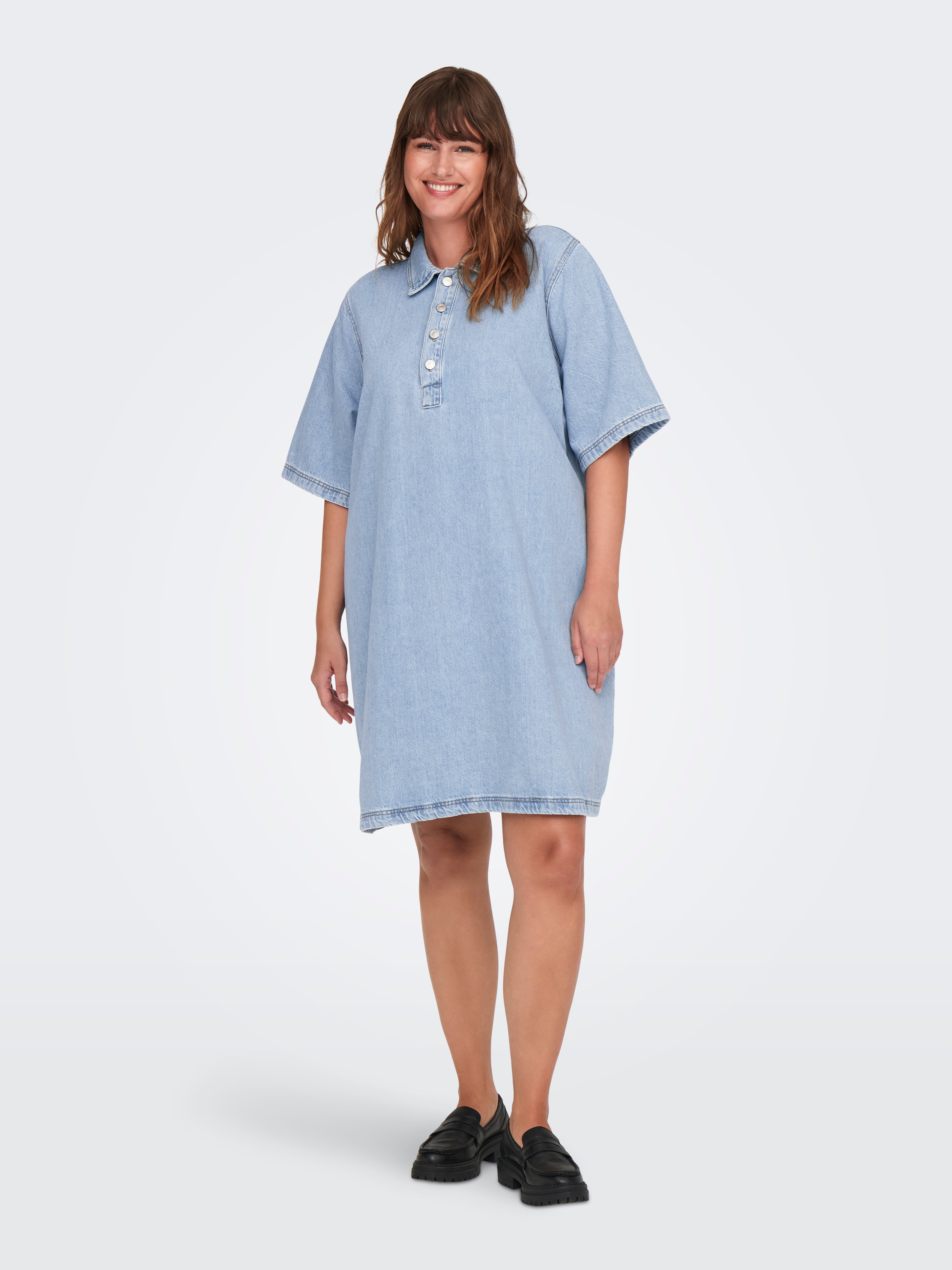 CARGRY Kurzes Kleid Light Blue Denim