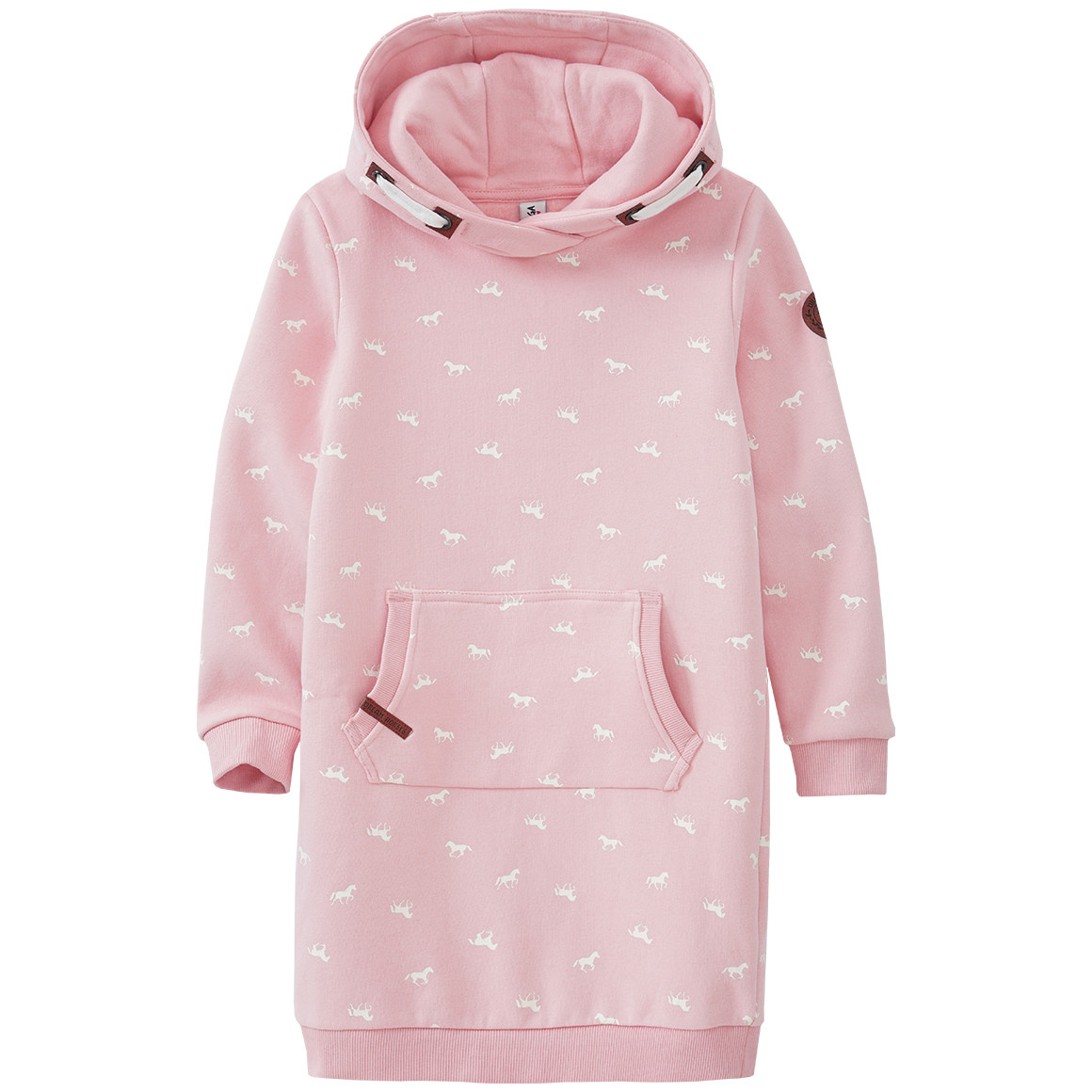 Yigga Mädchen Sweatkleid mit Pferde-Allover rosa