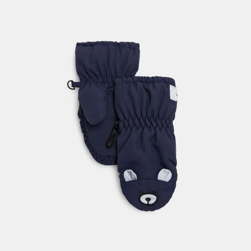 Moufles fourrées imperméables ours bleu bébé mixte Bleu