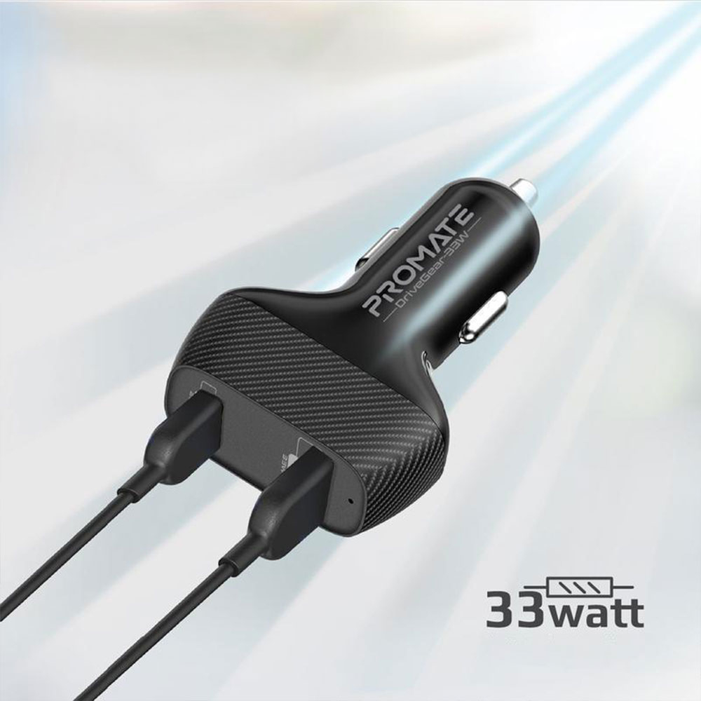 (33W) DriveGear USB C / USB A Auto Ladegerät Netzteil Power Delivery (DRIVEGEAR-33W) - Schwarz