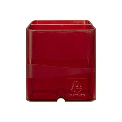 Exacompta Pen-Cube - Pot à crayons rouge translucide