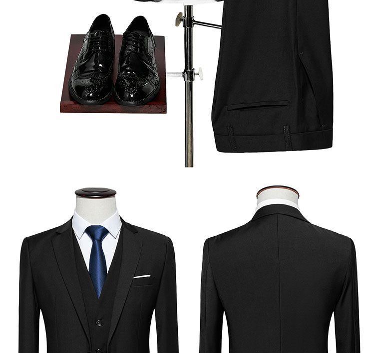 Andrei - Set: Effen blazer + vest + pantalon