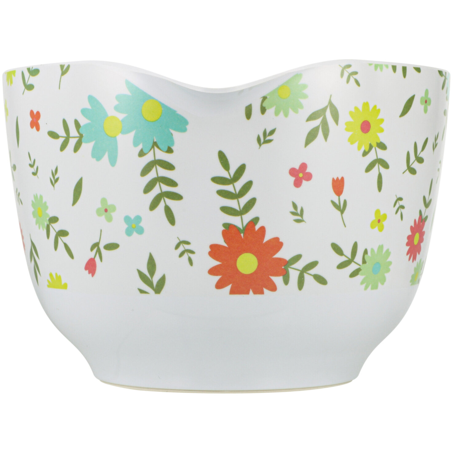Schüssel Blumen 4L Melamin weiss