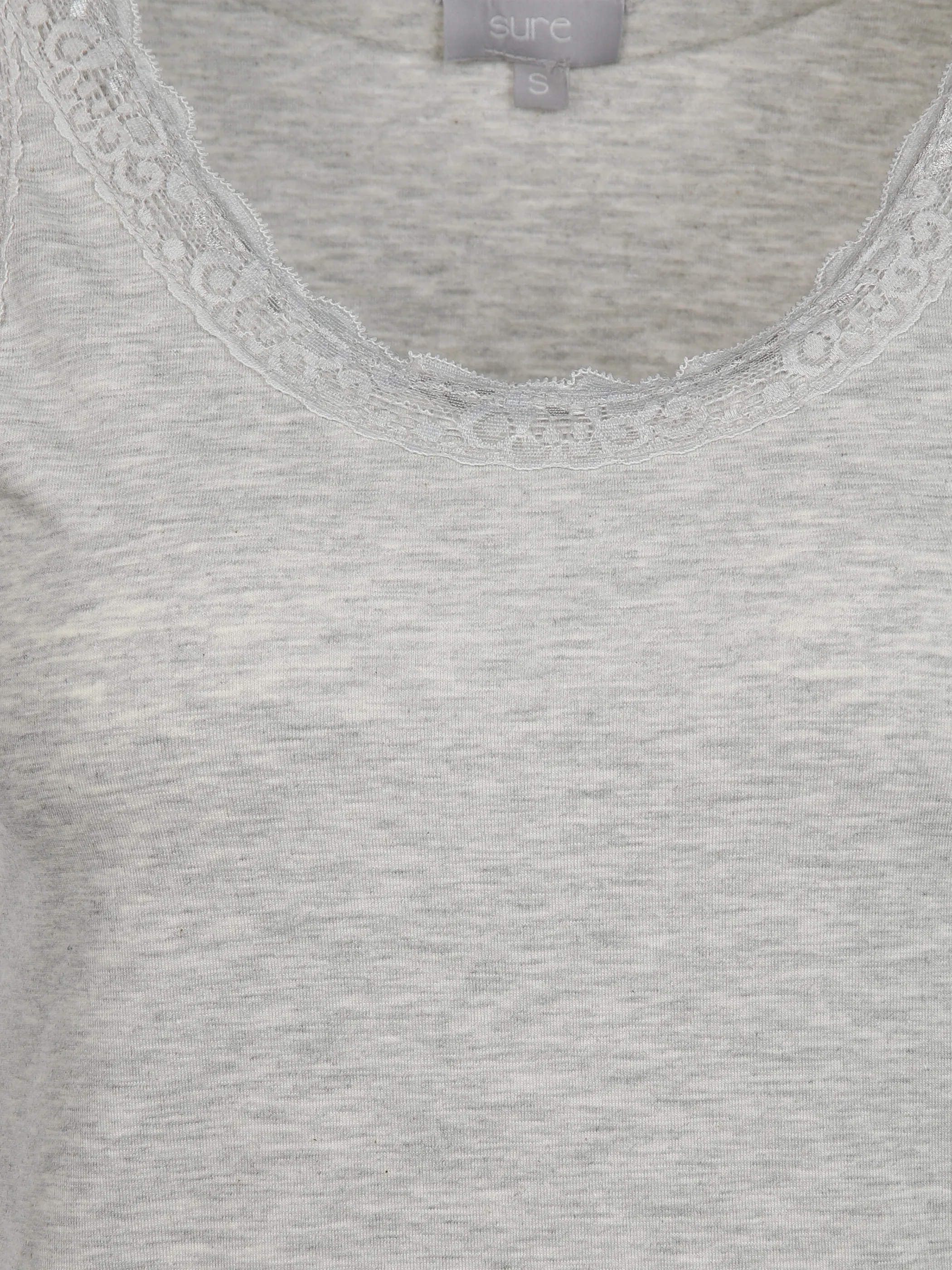 Damen Top mit Spitzenbesatz