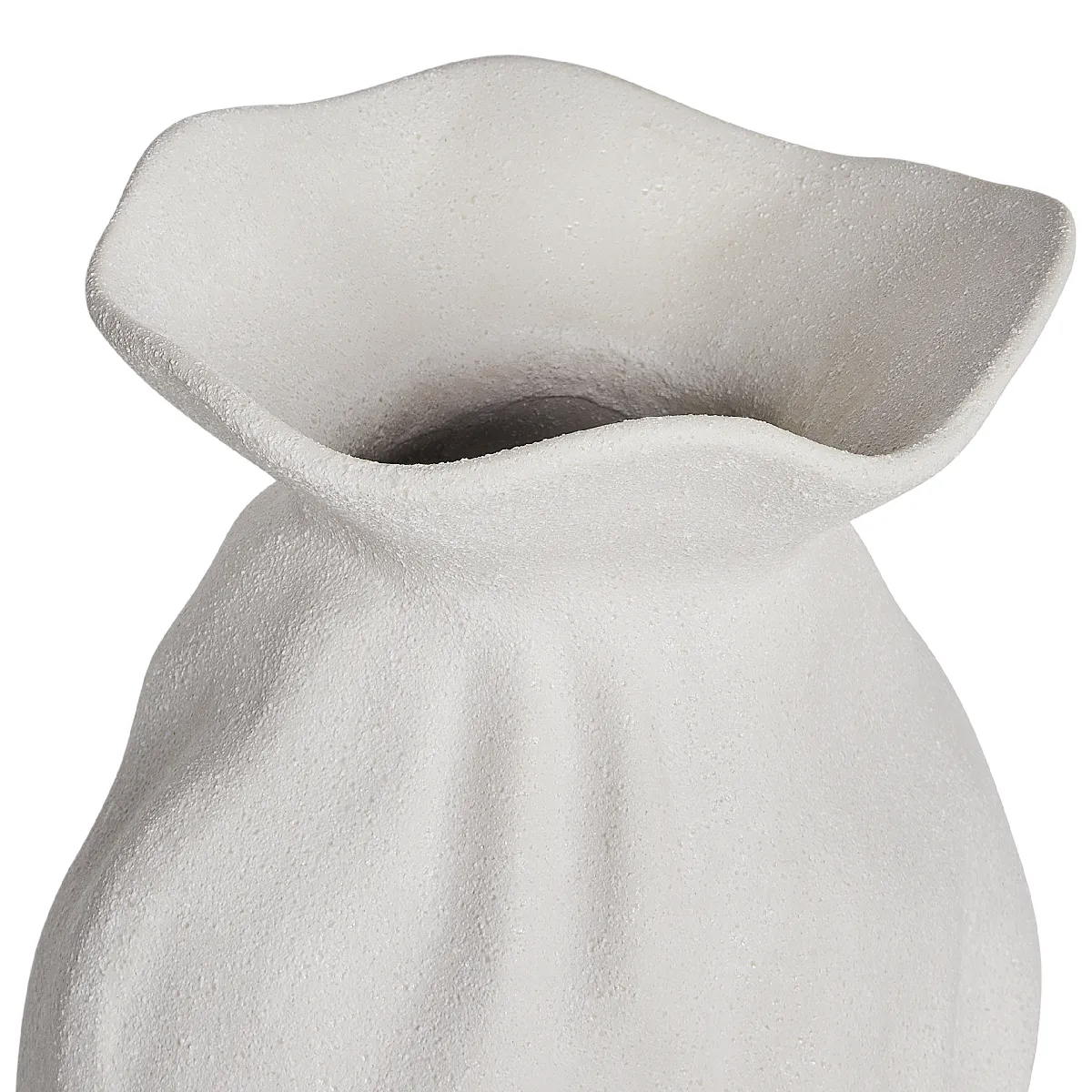 Beliani Vase CATTAIL Blanc Cassé