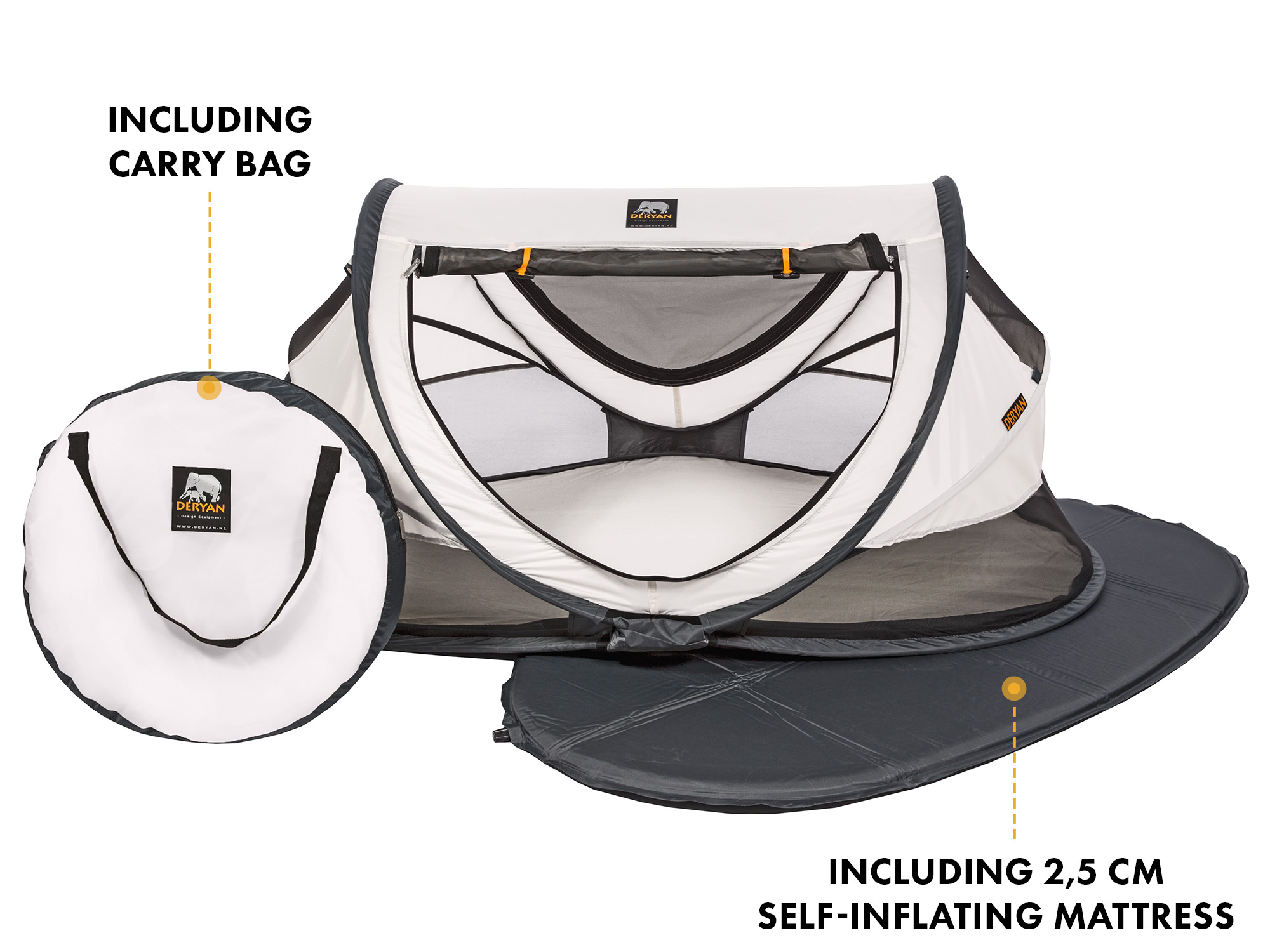Deryan Peuter Luxe campingbedje - Creme